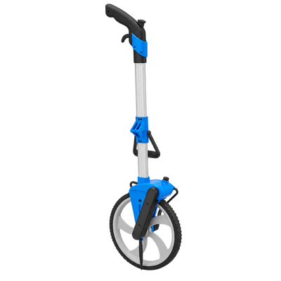 Empire 320mm professional measuring wheel with foldable telescopic handle and precision counter for accurately measuring long distances on construction, landscaping and surveying projects.