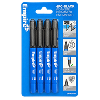 Empire 4pc Black Worksite Permanent Fine Marker