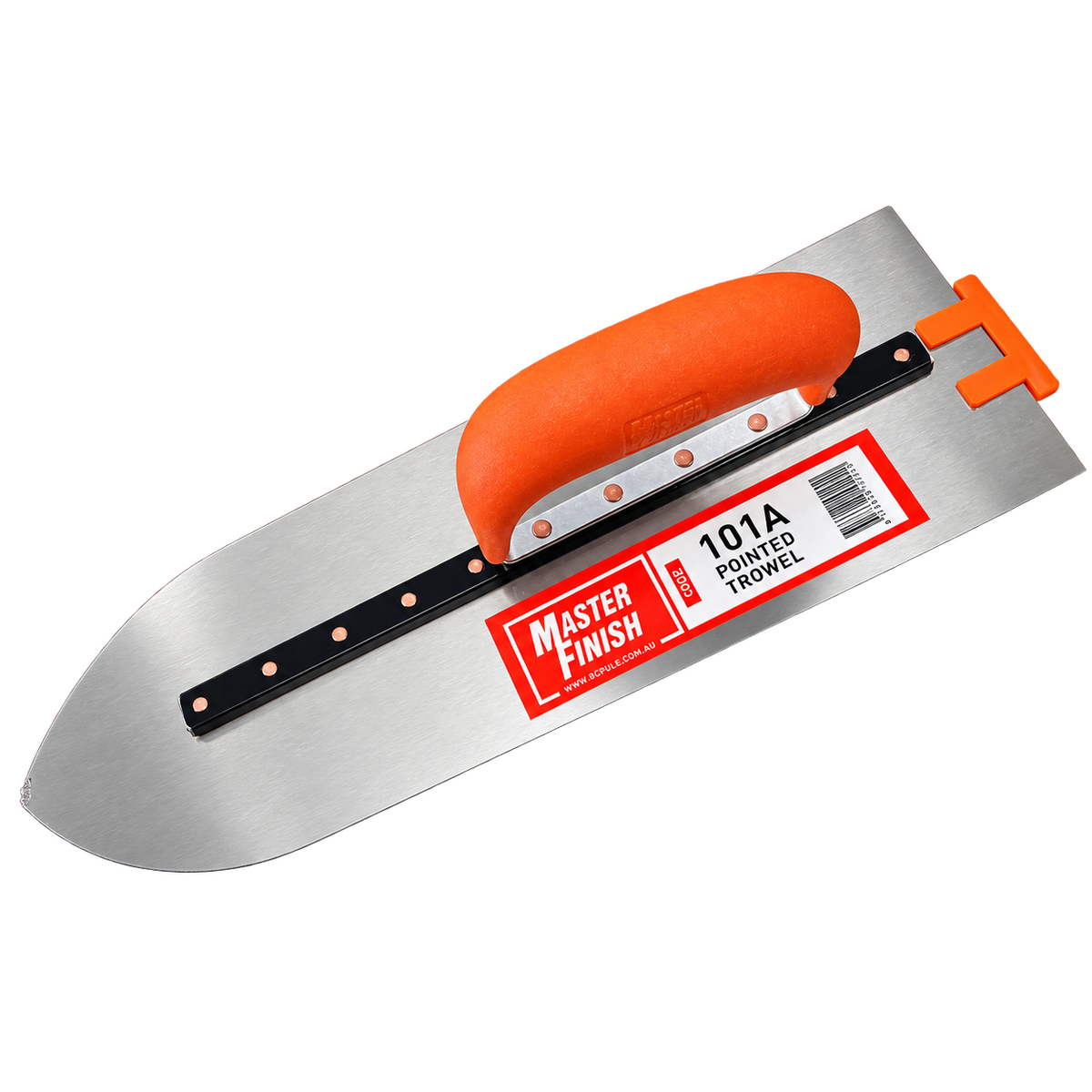 Master Finish 101A pointed trowel with a high-quality steel blade and ergonomic handle for applying, spreading, and finishing mortar, plaster, render, and concrete.