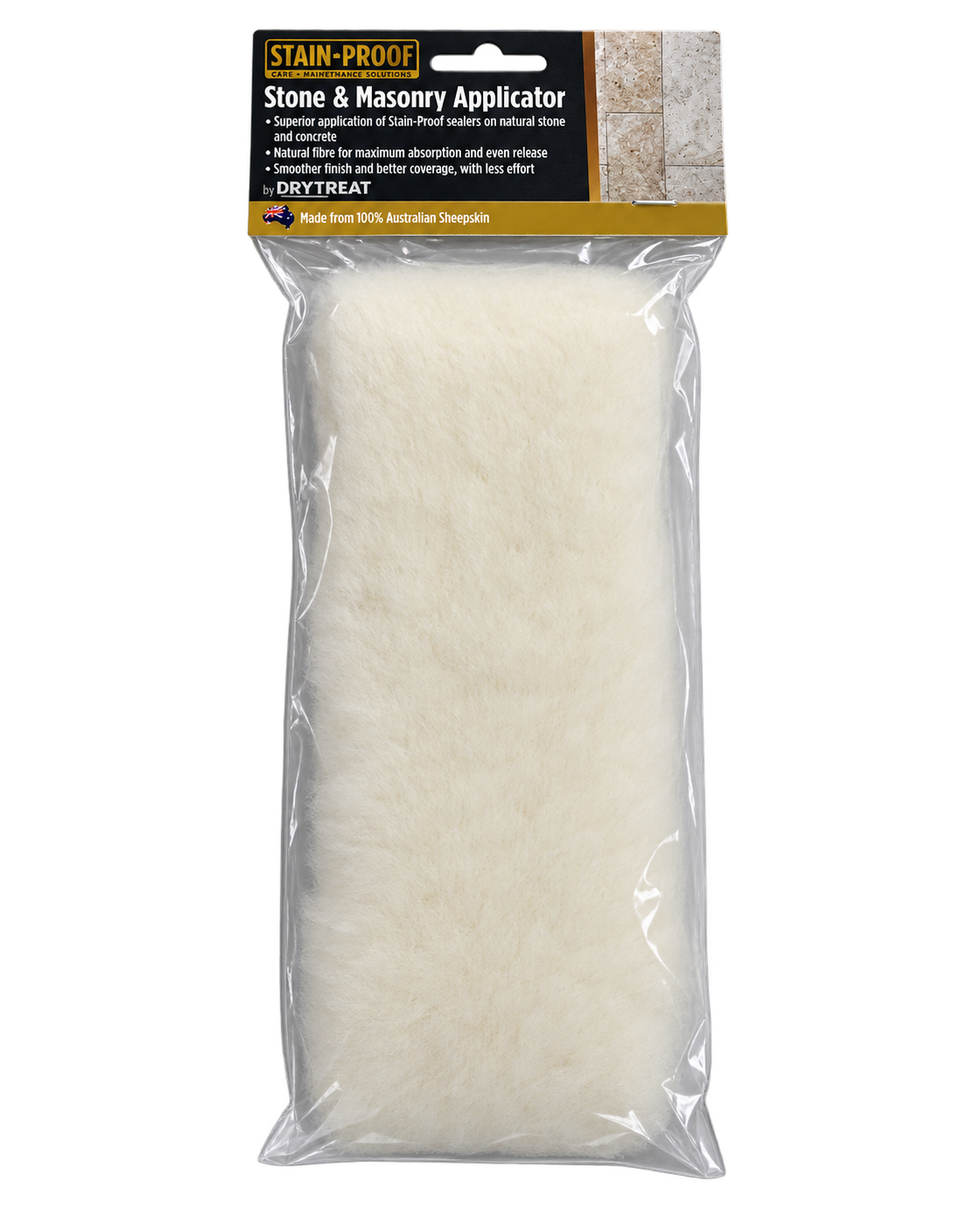DryTreat Stone and Masonry Applicator Lambswool Applicator for Even Application of Penetrating Sealers on Natural Stone, Concrete, Brick, Pavers, and Masonry Surfaces.