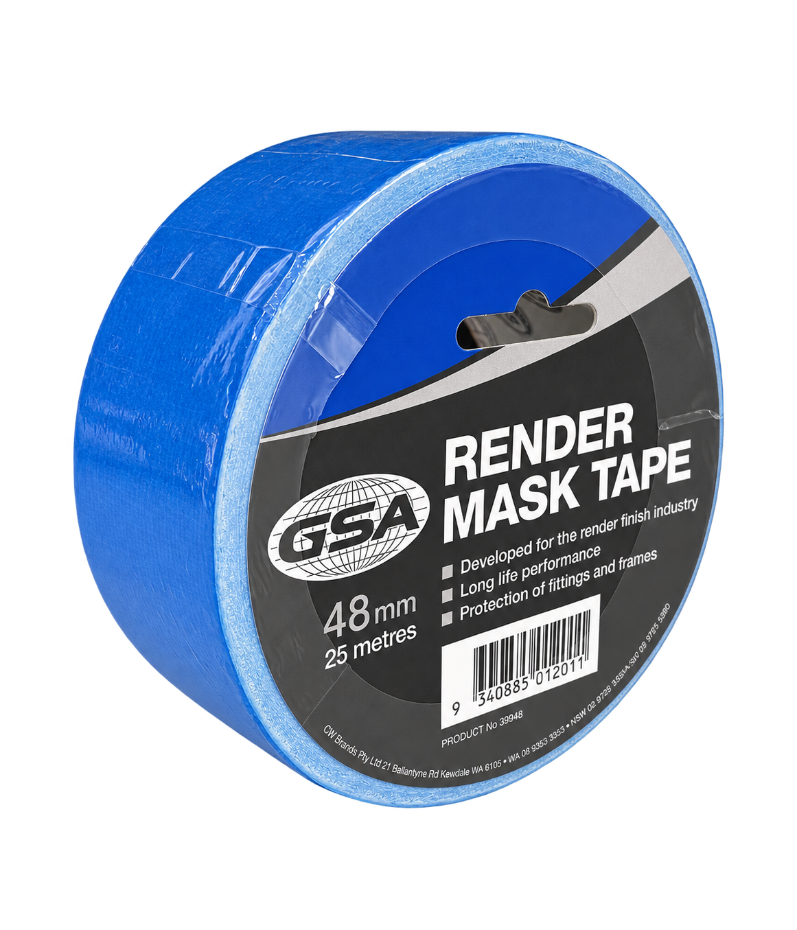 GSA Render Mask Tape 48mm x 25m blue for masking and protecting surfaces during rendering and painting