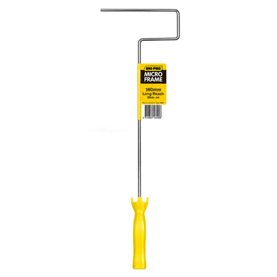 UNI PRO 160mm Long Reach Mini Roller Frame for 160mm slide-on mini roller covers, ideal for painting, waterproofing, epoxy coatings and reaching tight or elevated areas.