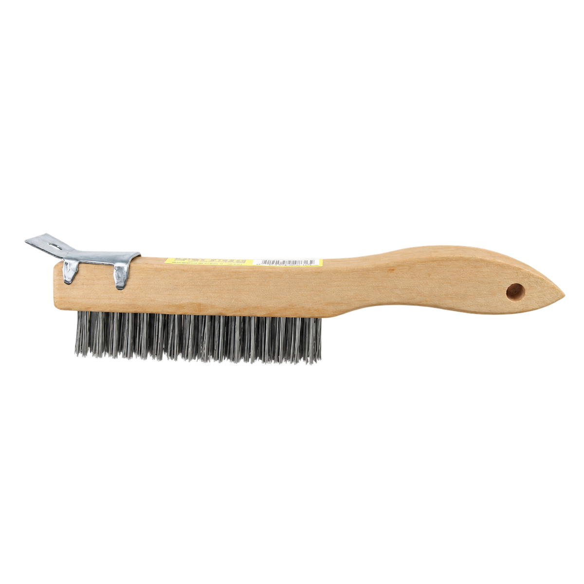 Uni-Pro wire brush with metal scraper for removing rust, paint, and surface debris