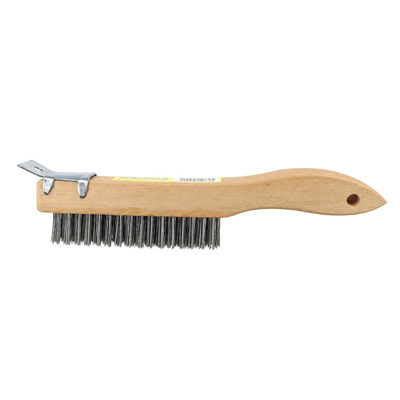 Uni-Pro wire brush with metal scraper for removing rust, paint, and surface debris